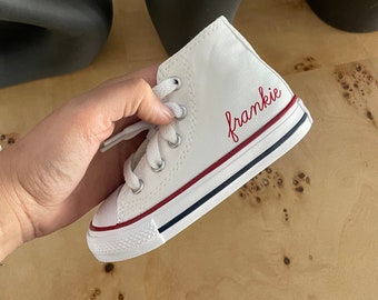 Zapatillas Converse personalizadas para bebés y niños pequeños, regalo de cumpleaños y Navidad, con monograma