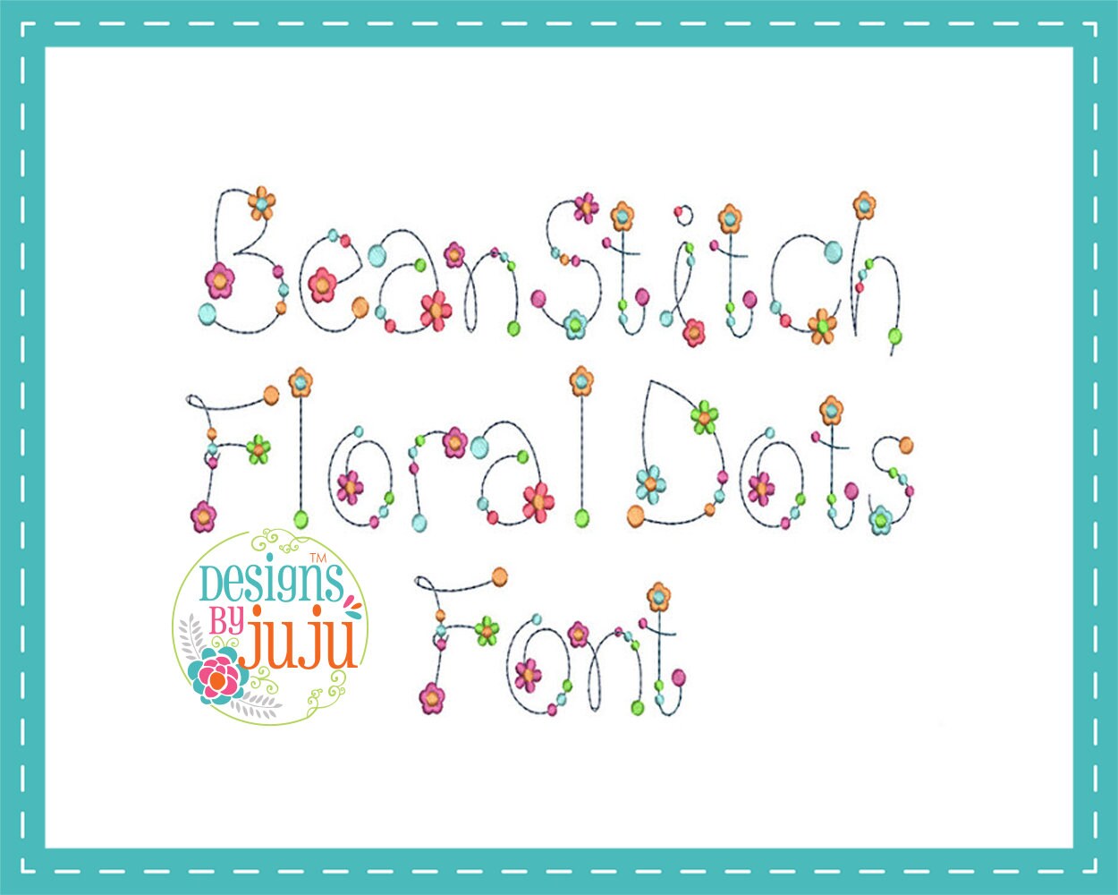 Bean Stitch Font Embroidery Bean Stitch Typewriter Font 0.75 1
