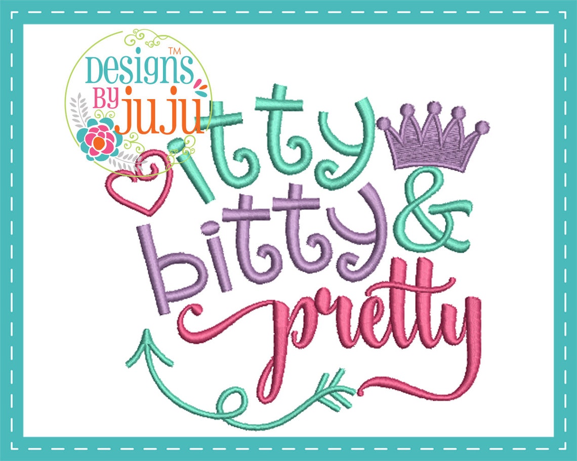 Itty Bitty Pretty Machine Embroidery 4 sizes Instant | Etsy