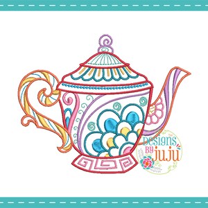 Design Pattern Instant Download 4 sizes Mehndi Tea Time Mehndi Tea Time 05- Machine Embroidery