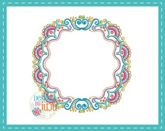 4 sizes Fancy Monogram Frames Instant Download Fancy Monogram Frame 03 ***FONT NOT INCLUDED*** Machine Embroidery