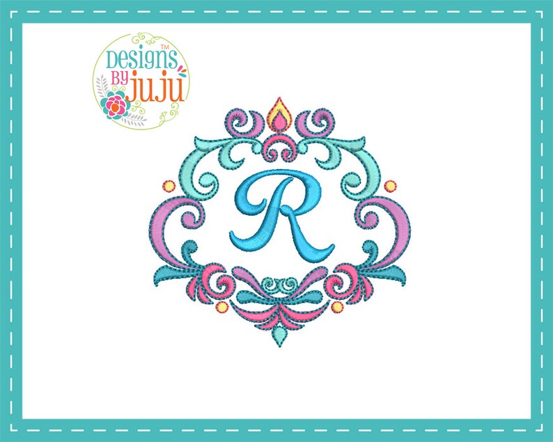 4 sizes Fancy Monogram Frames Instant Download Fancy Monogram Frame 03 ***FONT NOT INCLUDED*** Machine Embroidery