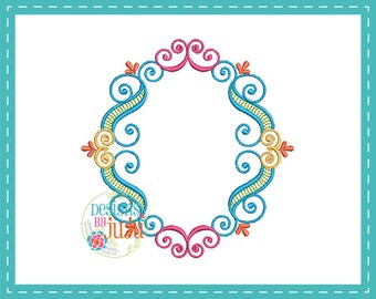 4 sizes Fancy Monogram Frames Instant Download Fancy Monogram Frame 03 ***FONT NOT INCLUDED*** Machine Embroidery