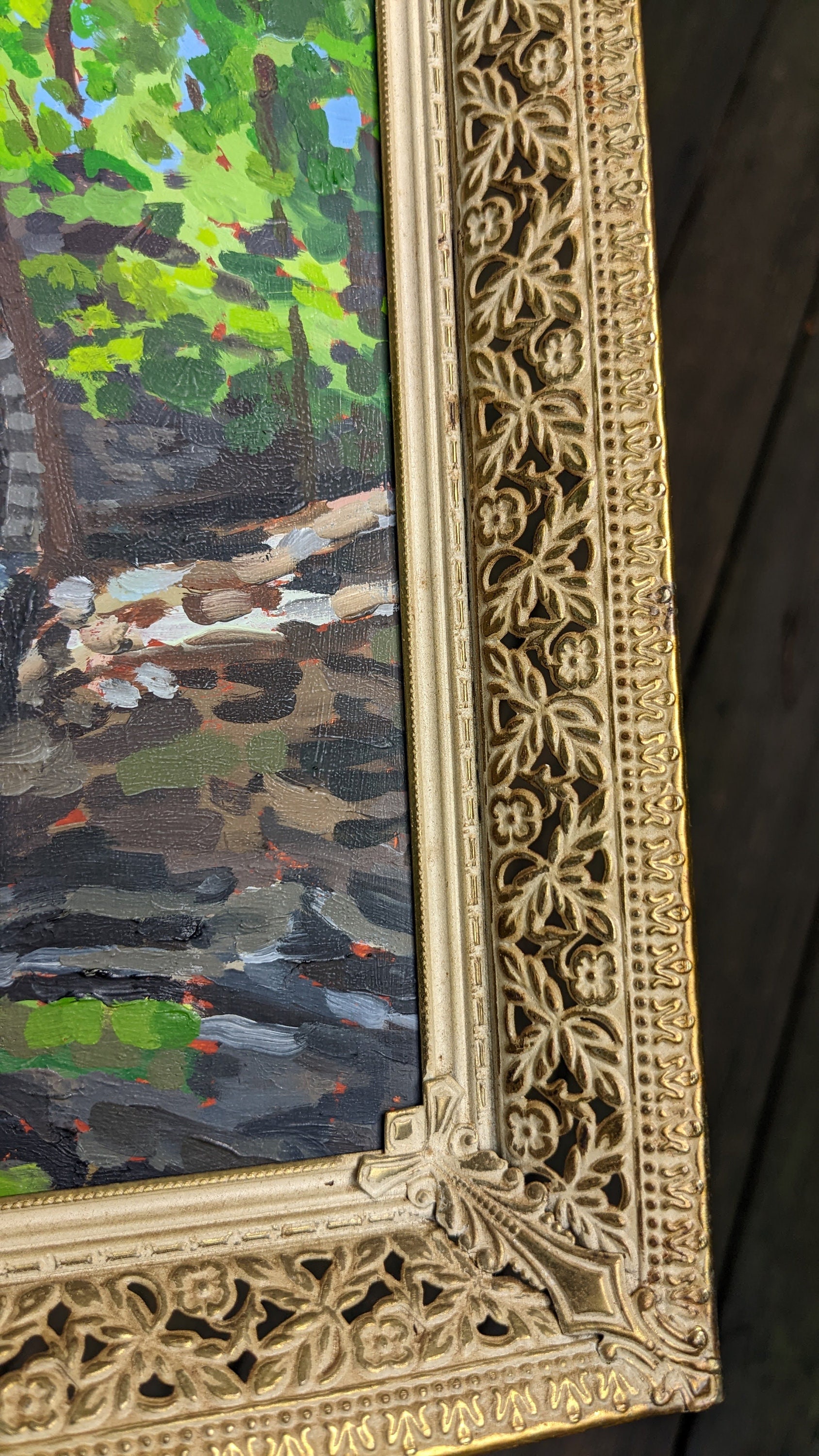 Vintage Gold Frame Oil Landscape Painting Vintage Frame Gold Etsy