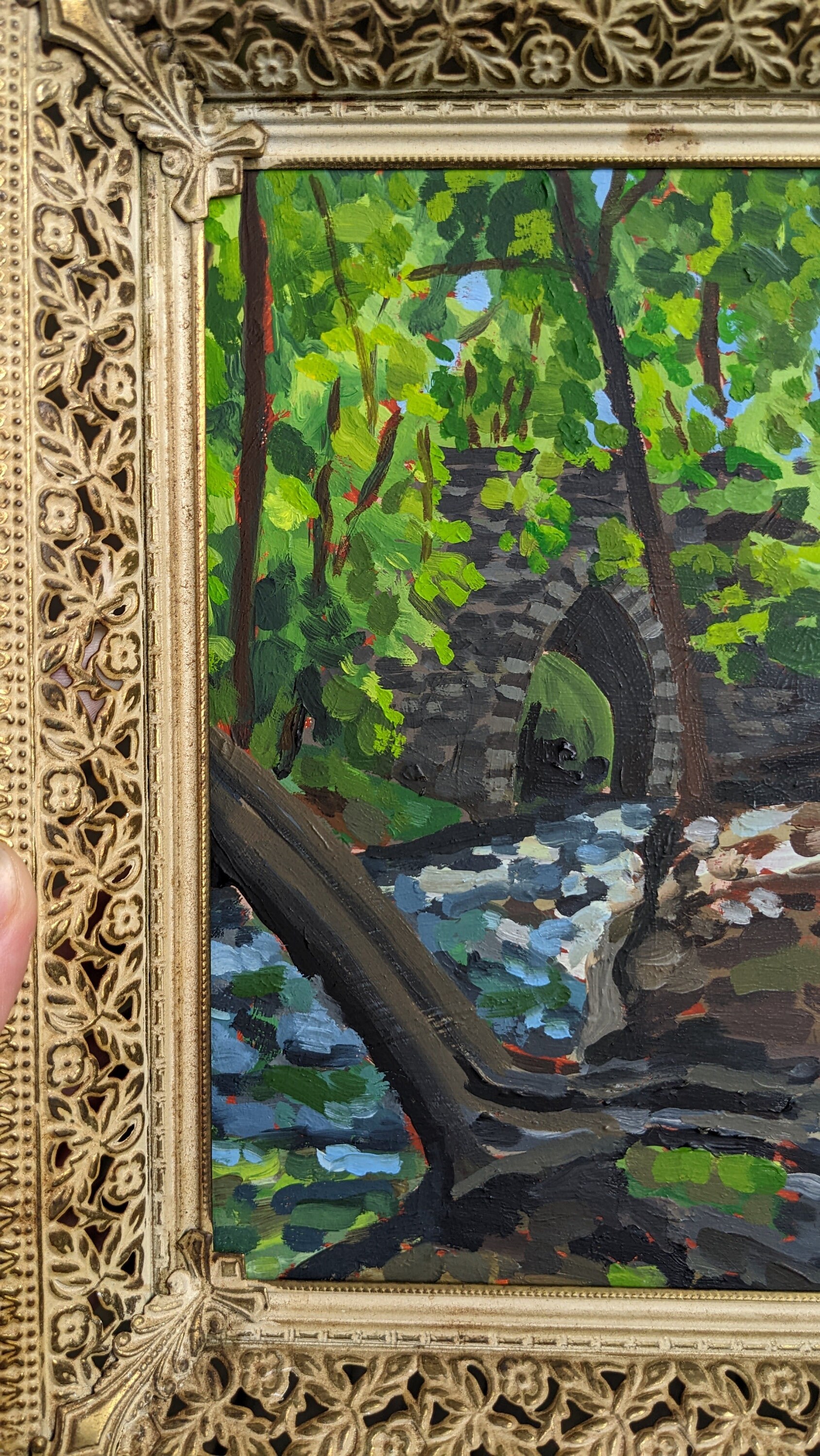 Vintage Gold Frame Oil Landscape Painting Vintage Frame Gold Etsy