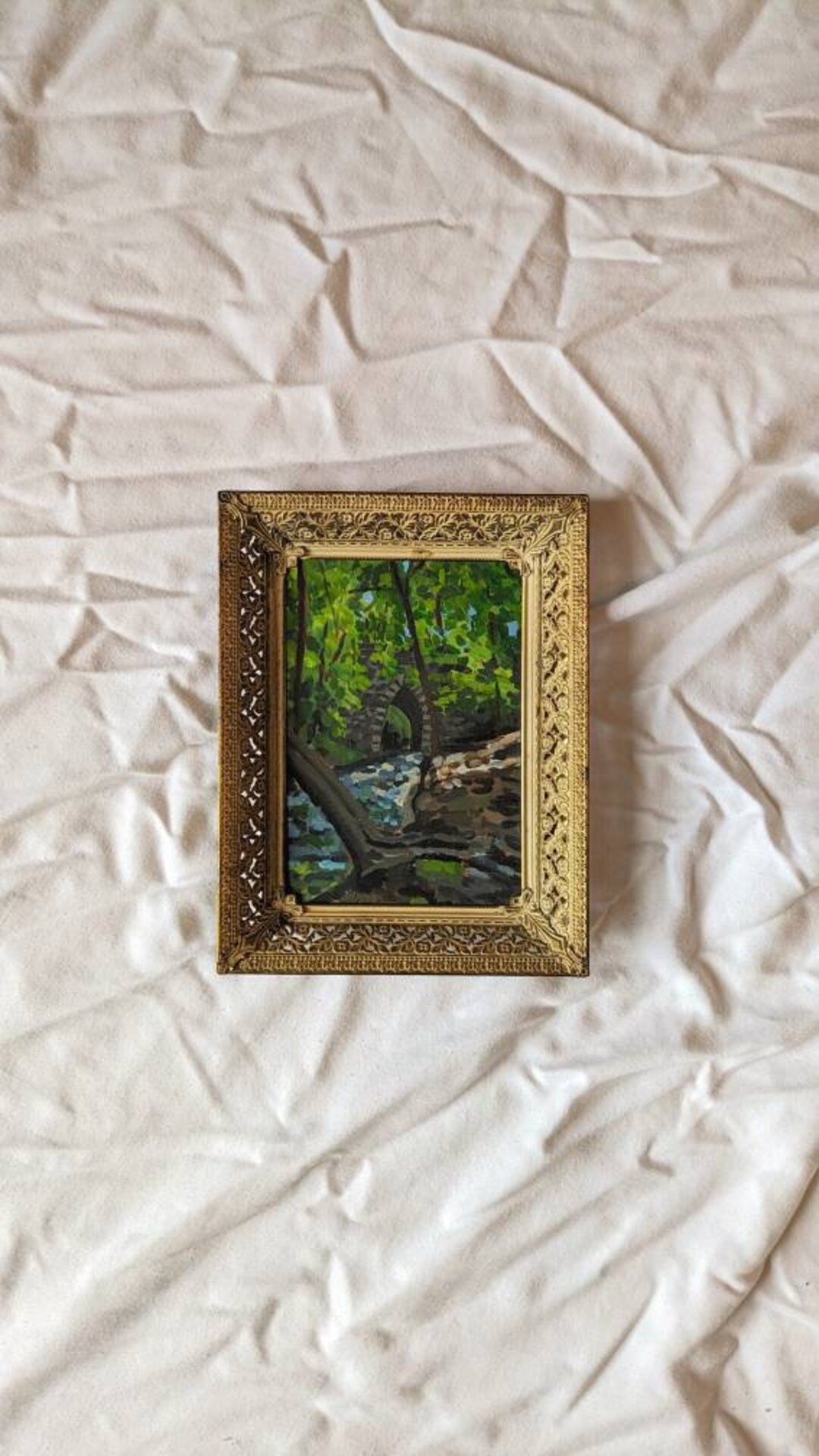 Vintage Gold Frame Oil Landscape Painting, Vintage Frame, Gold Frame