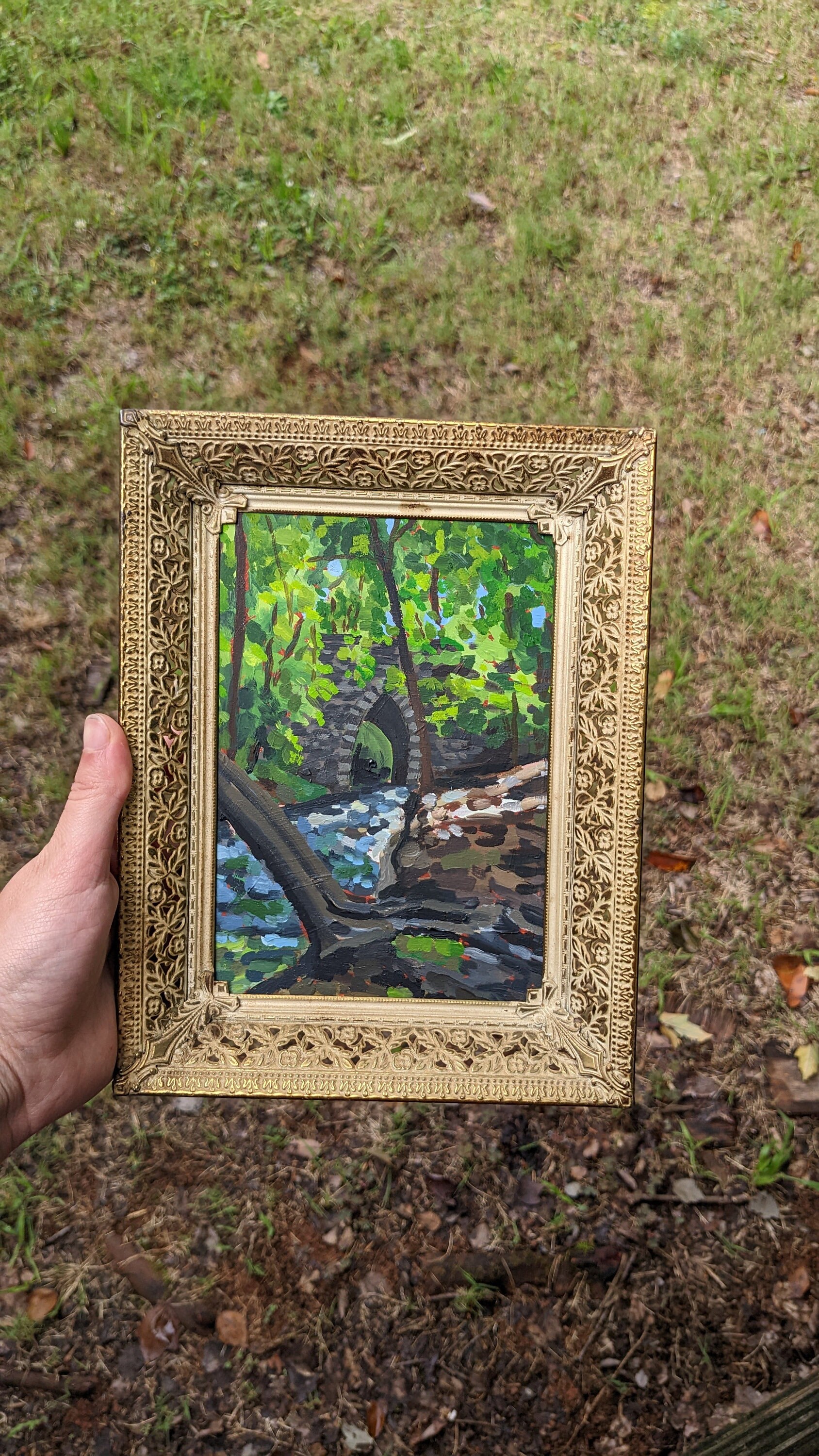 Vintage Gold Frame Oil Landscape Painting Vintage Frame Gold Etsy
