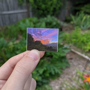 Mini Landscape Stickers, Nature Sticker Pack, Tiny Sunset Sticker, Aesthetic Journal Stickers,Waterbottle Sticker, Laptop decal(2x1 inch)