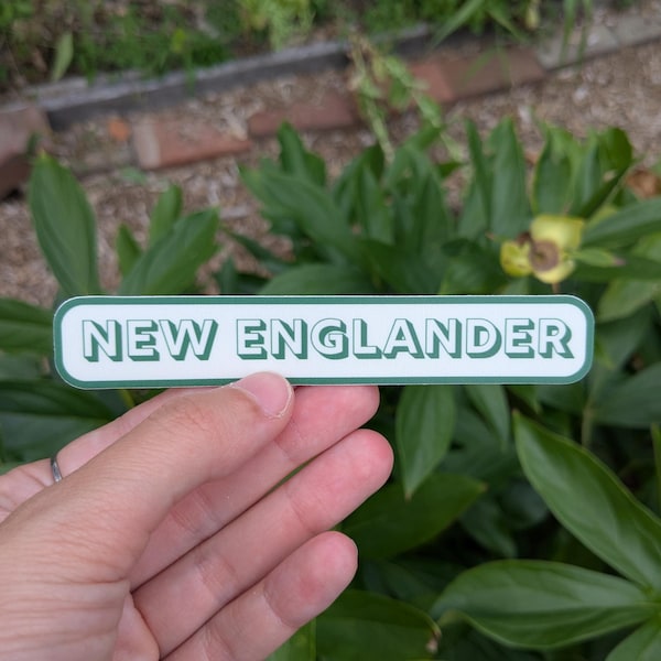 New Englander Vinyl Sticker, New England Art, Waterbottle Sticker, Laptop Decal, New England Aesthetic, New England Art (1x6 inches)
