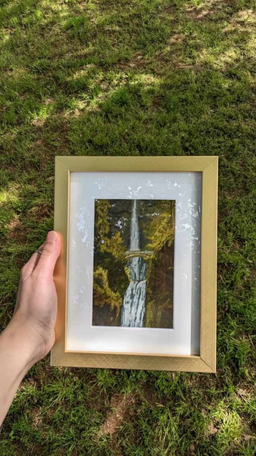 Gold Frame Wall Art, Multnomah Falls, Framed Wall Art, Gold Frame