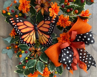 Monarch Butterfly Wreath