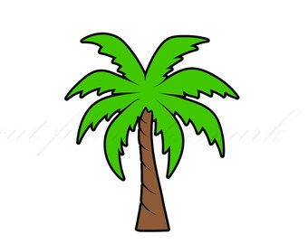 Palm Tree Cut Files SVG & Studio 3 File for Silhouette Brother Cricut Cutouts Decals Stencil SVGs Tropical Decal Logos Logo