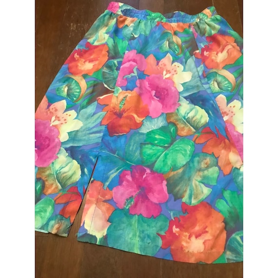 Sea Suns Skirt Size  Small Floral Vintage 1980s 1… - image 3