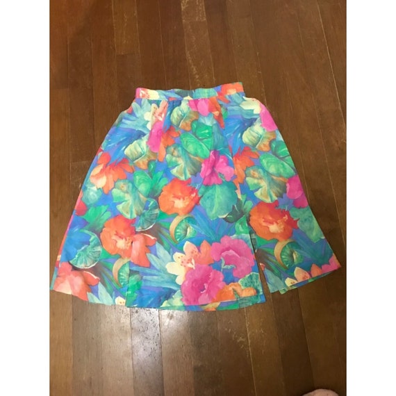 Sea Suns Skirt Size  Small Floral Vintage 1980s 1… - image 2