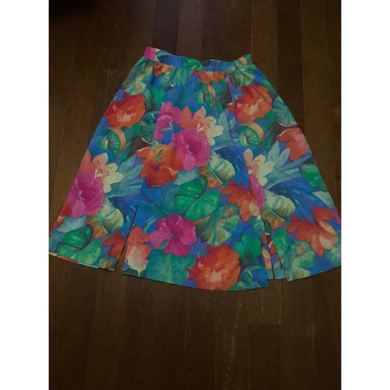 Sea Suns Skirt Size  Small Floral Vintage 1980s 1… - image 7