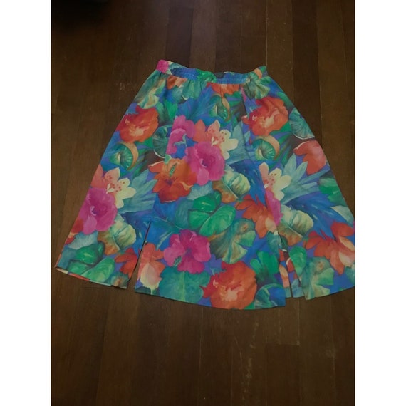 Sea Suns Skirt Size  Small Floral Vintage 1980s 1… - image 1