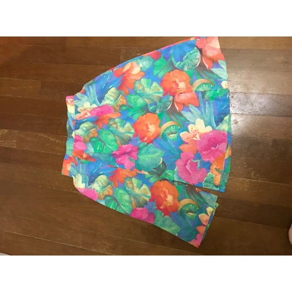 Sea Suns Skirt Size  Small Floral Vintage 1980s 1… - image 4