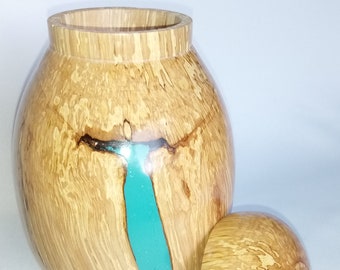 Turned wooden  decorative storage vessel Unique