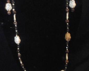 Ceramic owl necklace and drop earrings