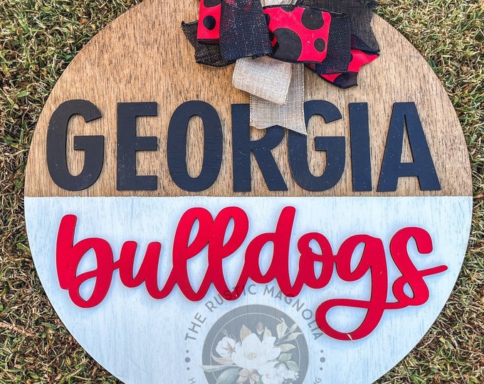 20” Georgia door hanger - football - layered door hanger - home decor - bulldogs