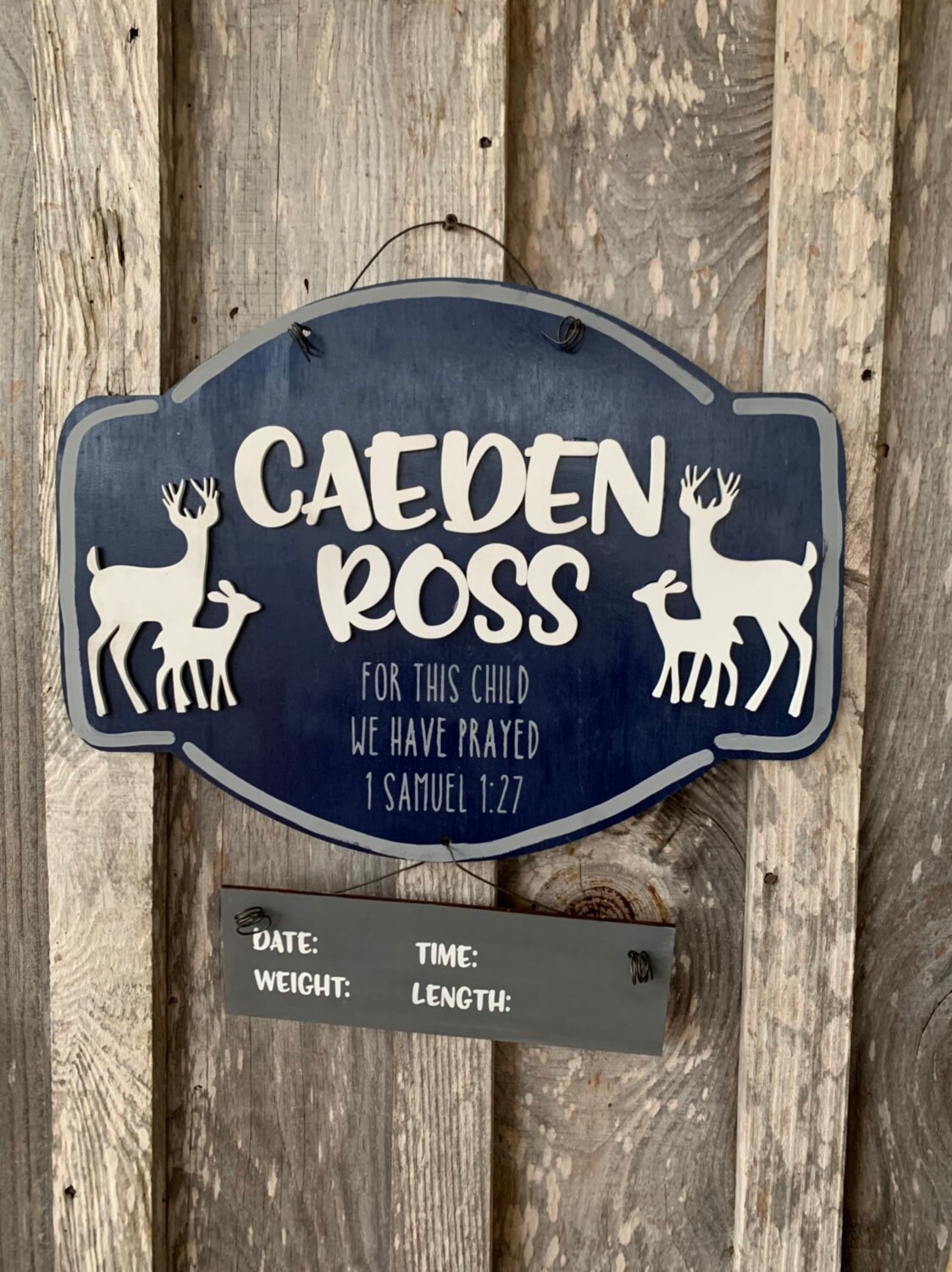 Personalized Baby Boy Deer Hospital Door Hanger Personalized Baby Boy Deer Hospital Door Hanger Announcement Sign Custom Wood Nursery Shower Gift
