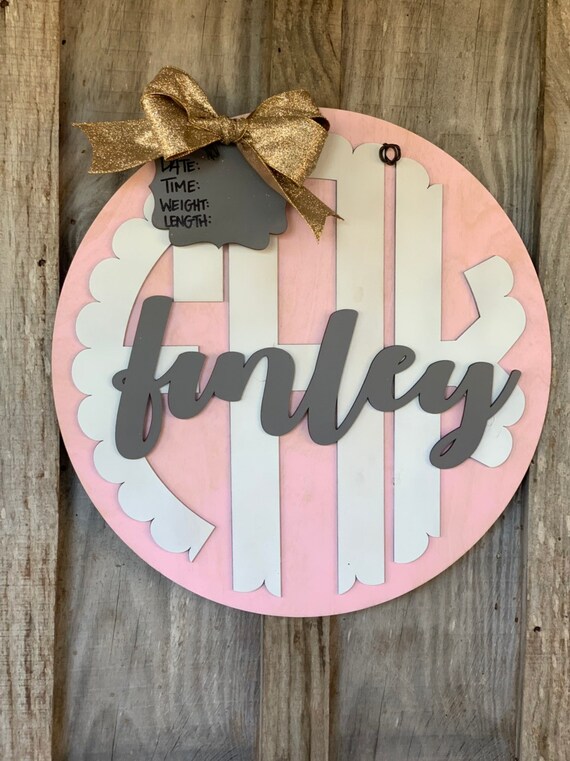 20 Rustic New Baby Girl Door Hanger Hospital Door Etsy