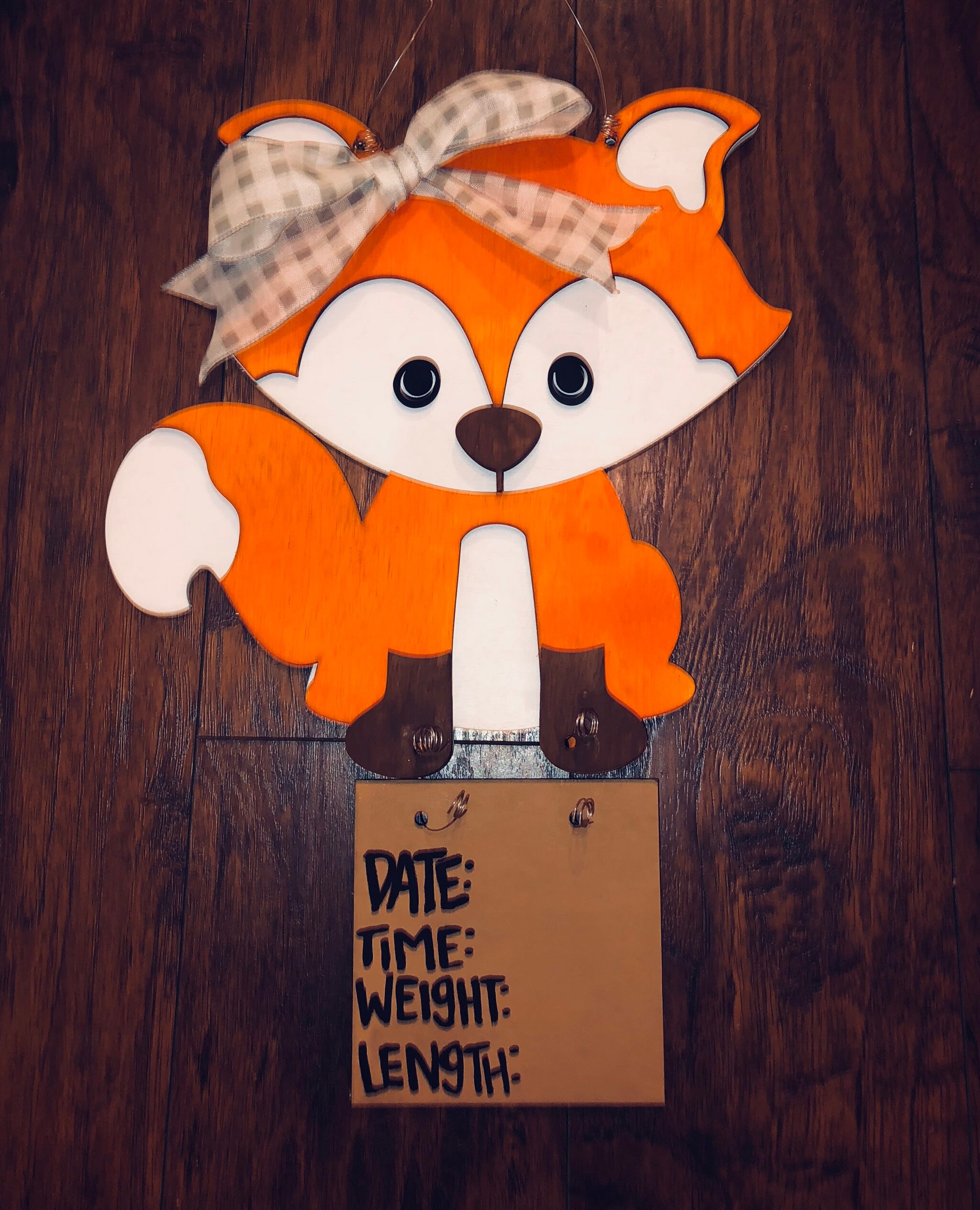 Baby Hospital Door Hanger Shower Gift Stats Sign Fox Baby Hospital Door Hanger Shower Gift Stats Sign Fox Nursery Decor Wood 3d Layered Woodland Animals