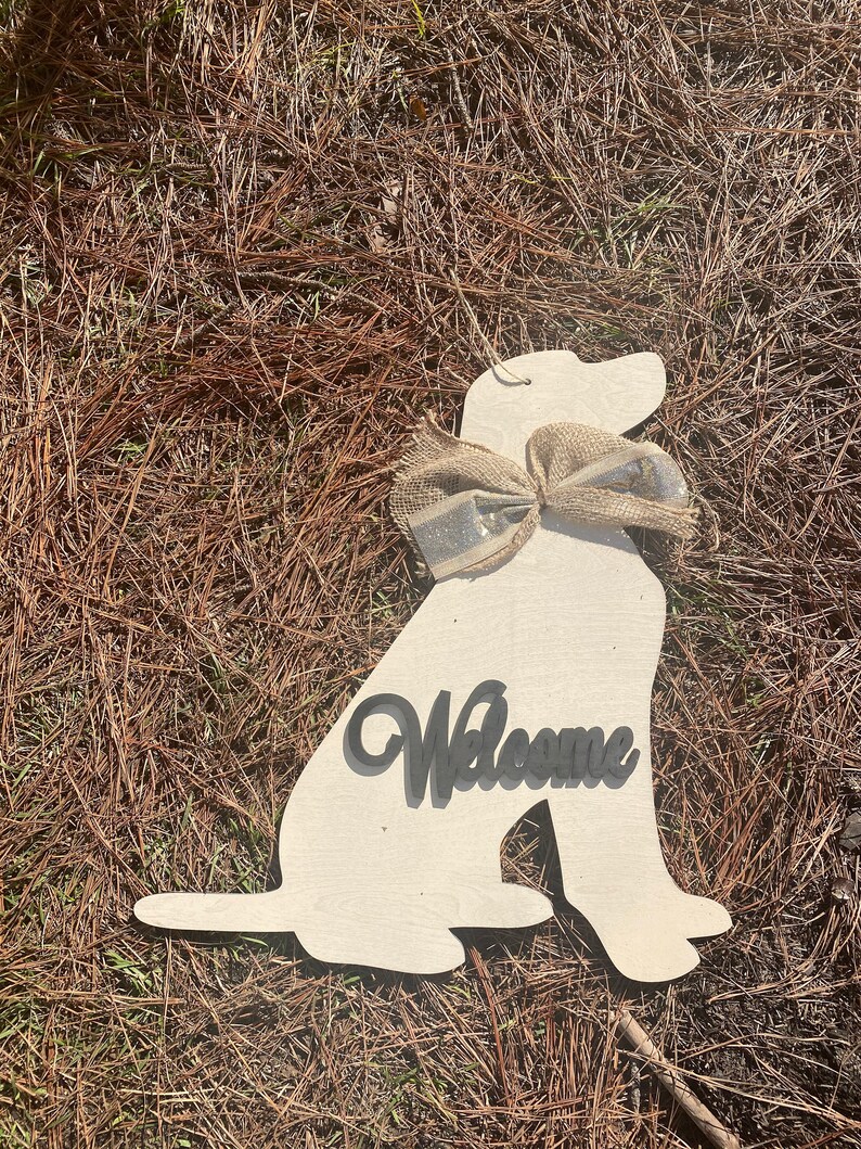 20 wood labrador dog door hanger lab sign laser cut door Etsy