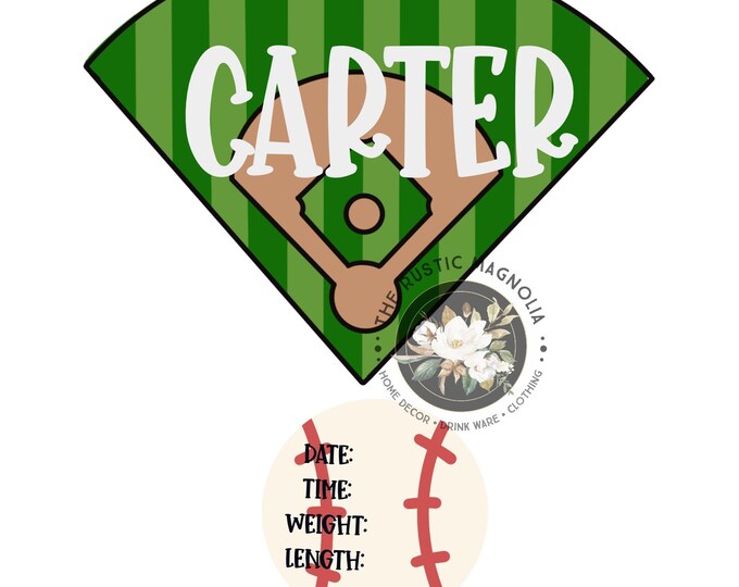 Printable door hanger template - Baseball hospital door hanger - baseball field