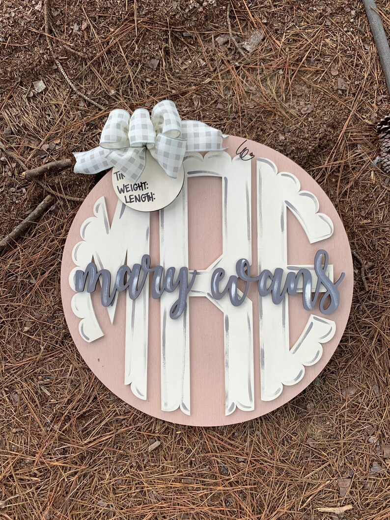 18 Rustic New Baby Girl Door Hanger Hospital Door Etsy