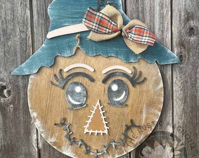 Scarecrow 3d layered door hanger -fall door hanger - harvest - autumn- door hanger - laser cut - layered Wood sign