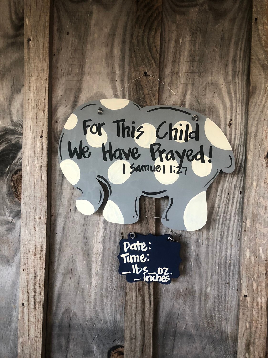 Elephant New Baby Door Hanger Hospital Elephant New Baby Door Hanger Hospital Announcement Sign Shower Gift Stats Animal Nursery Decor