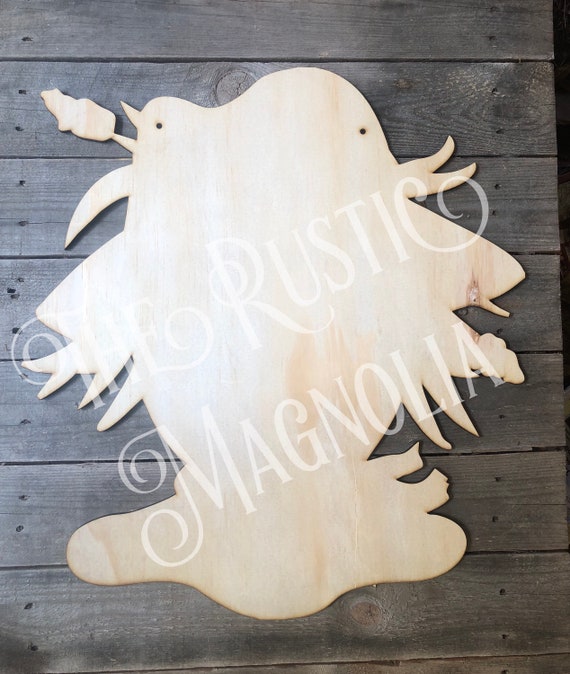 Unfinished laser cut Blank scarecrow wood door hangers silhouette full body
