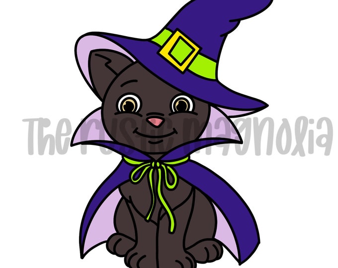 Printable door hanger template - black cat - Halloween - trick or treat