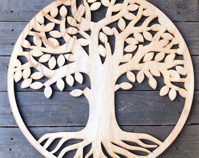 Unfinished Blank Tree of life  | wood door hangers  | cutout  | laser cut  | wood sign