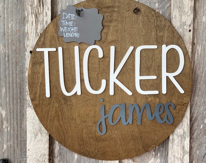 12" Rustic New Baby Boy Door Hanger - Hospital Door Hanger - Baby Announcement Sign - Baby Shower Gift - baby hospital sign