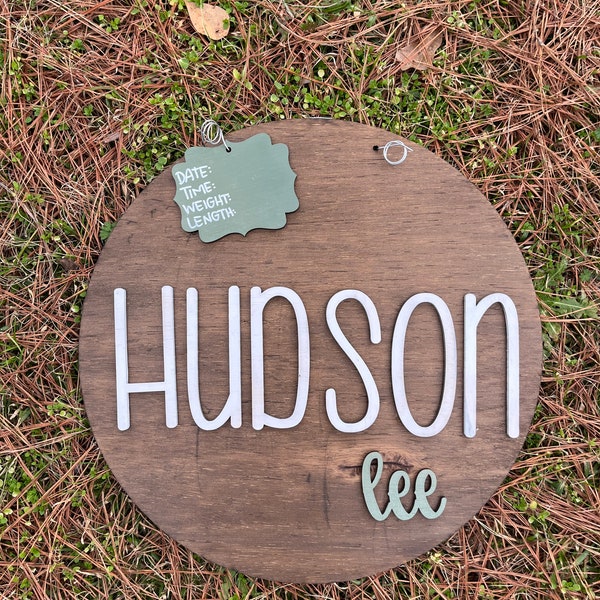 18" Rustic New Baby Boy Door Hanger - Hospital Door Hanger - Baby Announcement Sign - Baby Shower Gift - baby hospital sign