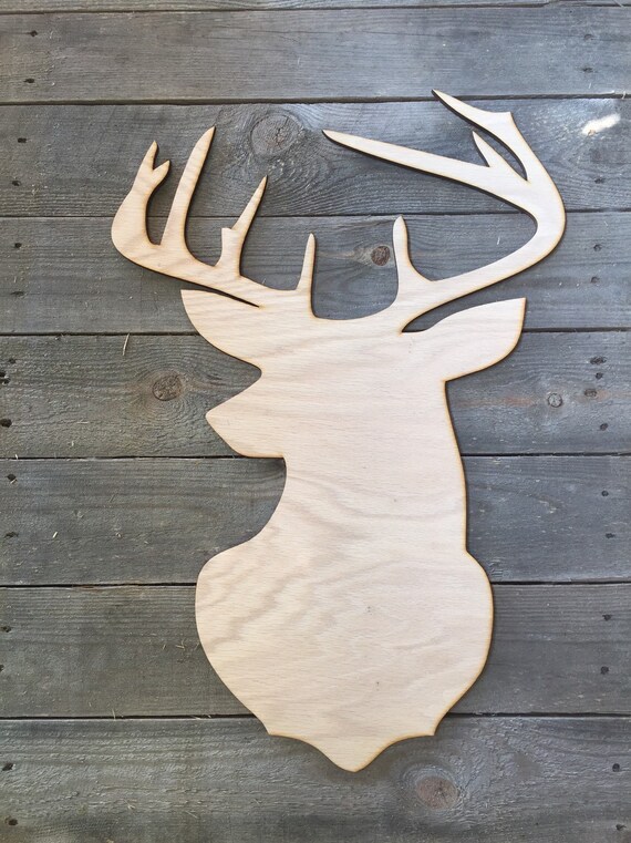 Blank Buck Head Door Hanger Cutout Deer Head Unfinished Etsy