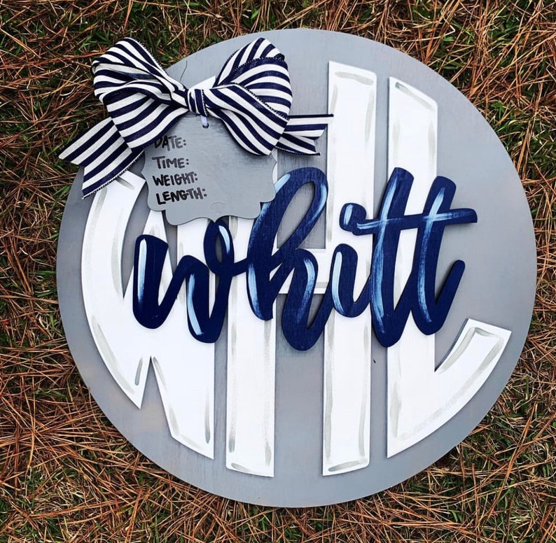 18 Rustic Monogram Boy Door Hanger Hospital Door Etsy