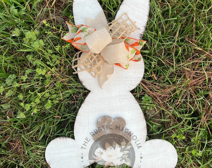 20” Easter bunny hanger - layered door hanger - home decor - rustic  - seasonal door hanger - bunny rabbit