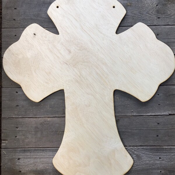 Blank cross door hanger cutout |  Unfinished wood cutout | door hangers | cross decor | paint yiur own cross