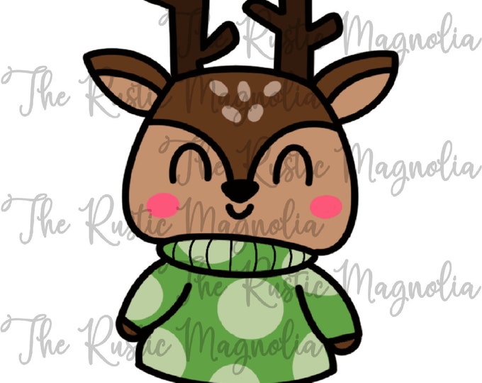 Reindeer door hanger template - printable template - print and cut