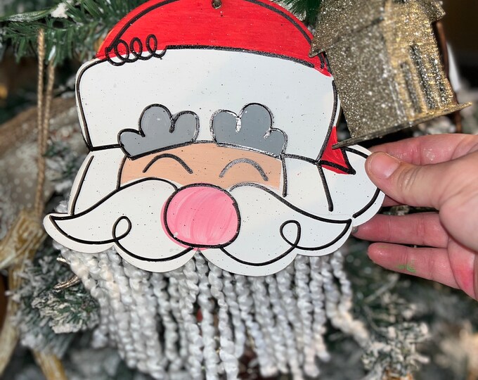 Santa with beard oversized Christmas ornament