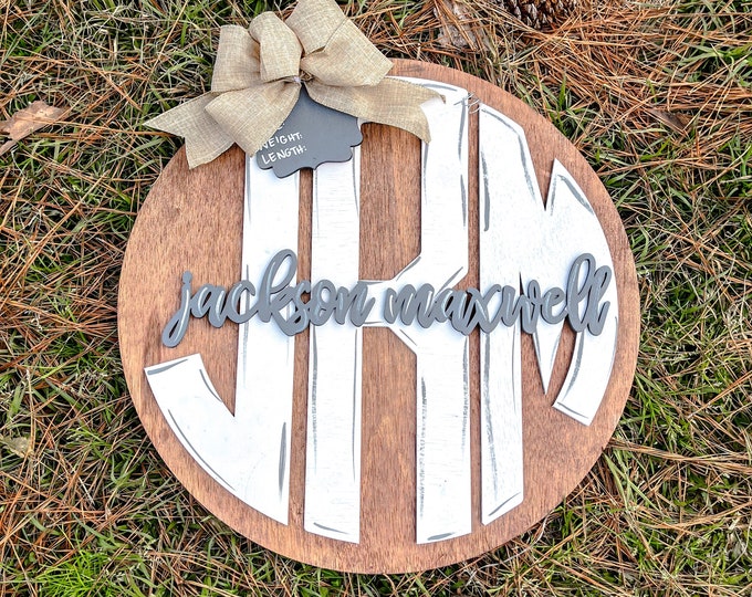 15" Rustic New Baby Boy Door Hanger - Hospital Door Hanger - Baby Announcement Sign - Baby Shower Gift - baby hospital sign