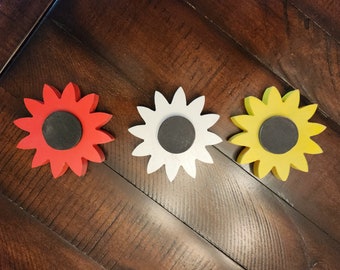 4 1/2" Wood Sunflower Rustic Wood Flower Sunflower Tiered Tray Decor Wood Flower  SET OF 3 Chunky Wood flowers Summer Decor