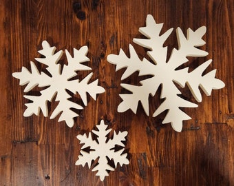 Wooden snowflake winter decor Christmas decor snowflakes rustic Christmas neutral winter decor snow White Snowflake mantle decor