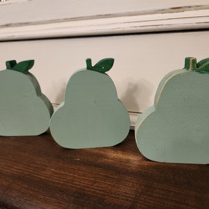 Wooden Pear Wooden Fruit Wood Kitchen Decor Wood Fruit Decor Wood Summer Decor Summer Tiered Tray Decor Wood Pear Farmhouse Kitchen