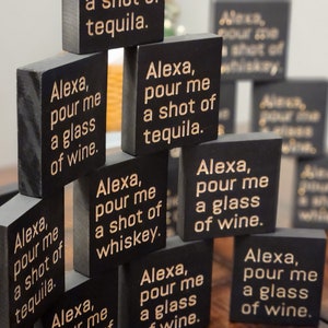 Wooden sign gift Alexa Sign Funny sign humor  Beer Wine Whiskey Tequila