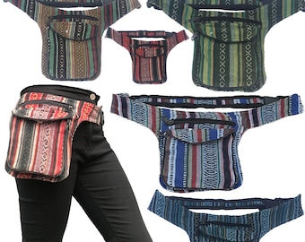 Hippie Belt Bum Bag Waist Festival travel crossover Adjustable Straps hip Sachet Womens Men Utility fanny boho dog belly handmade 80&#39;s bags