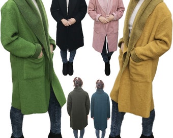 Womens Winter Blanket Poncho | Ladies Scholar Wizard Cloak | One Size Warm Cape Wool Kimono Robe Shawl | Top Blazer Black Cardigan